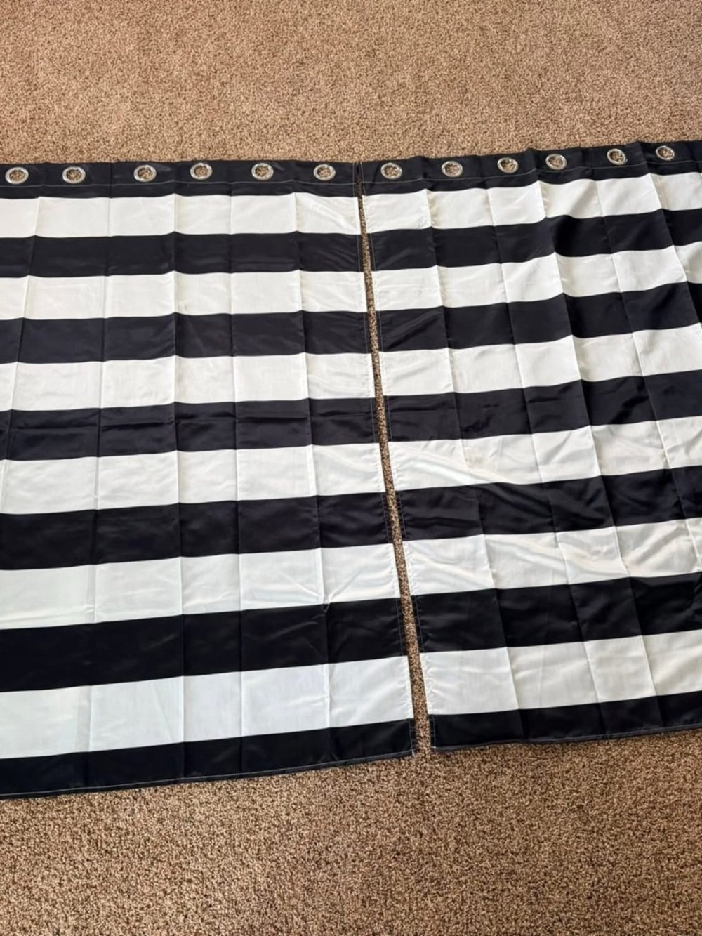 Amazon Black and White Striped Grommet Curtains